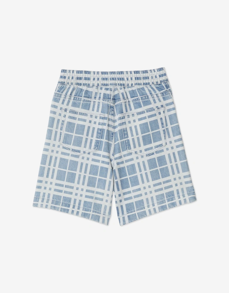 Boys Check Castel Shorts in Blue