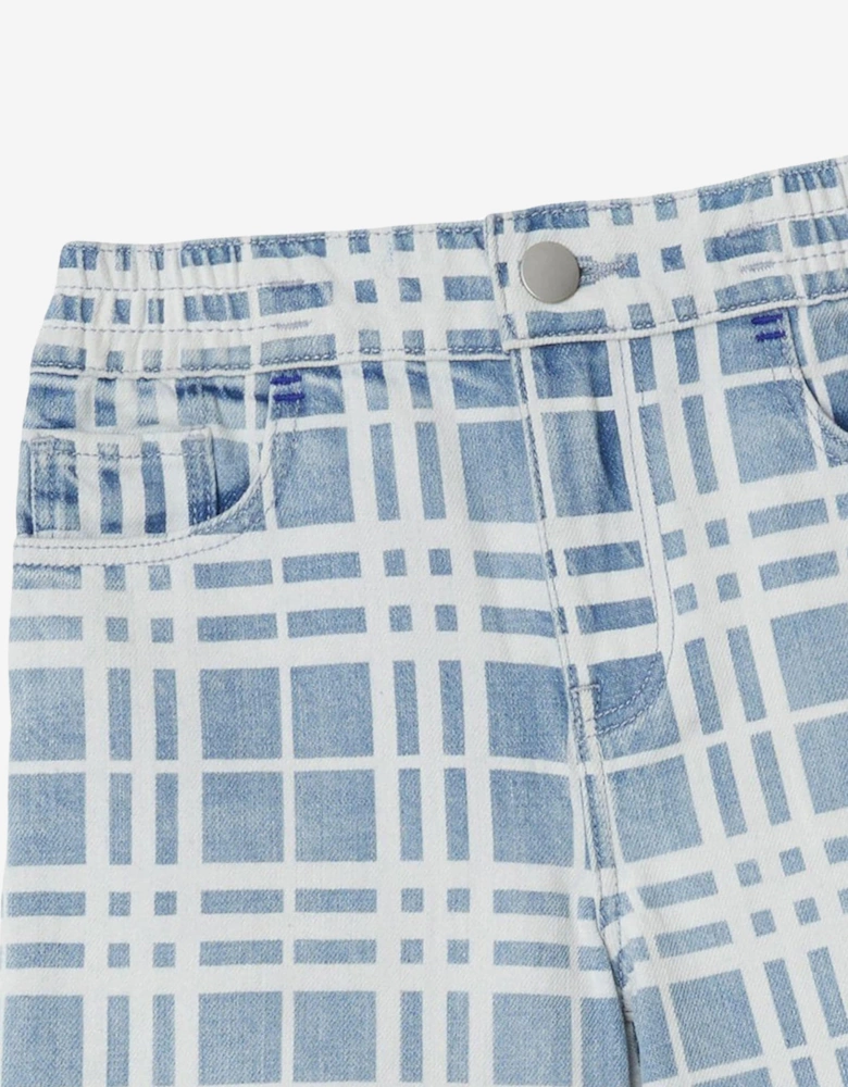 Boys Check Castel Shorts in Blue