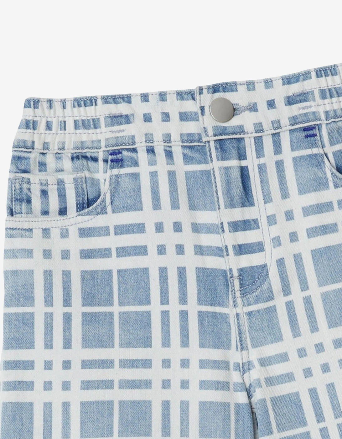 Boys Check Castel Shorts in Blue