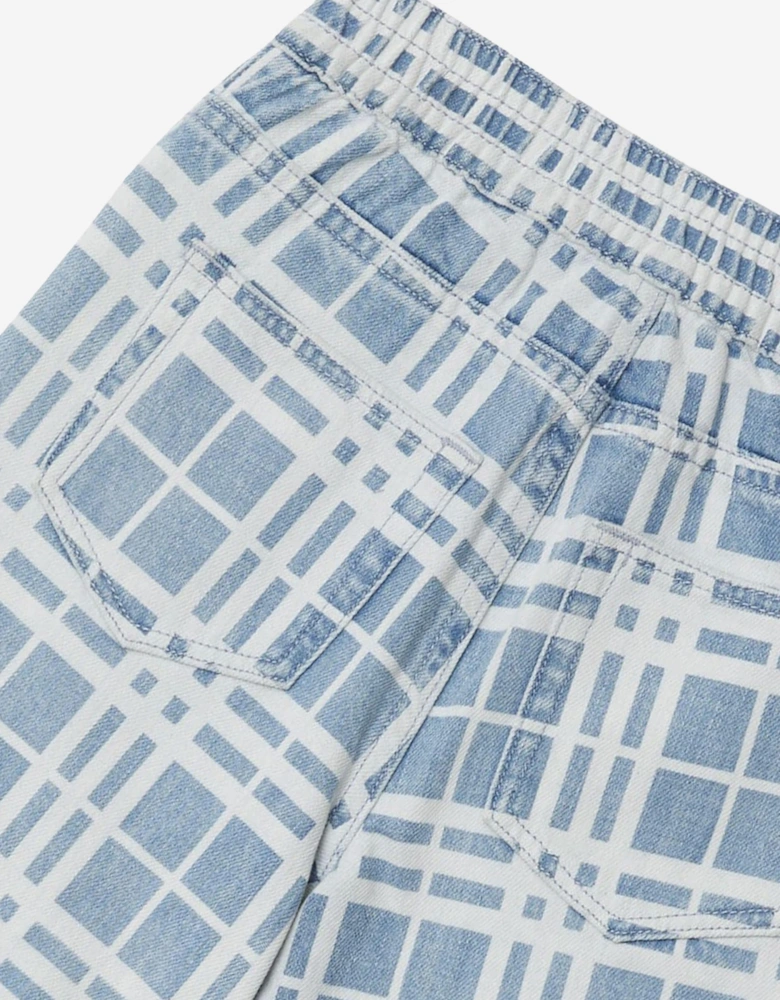 Boys Check Castel Shorts in Blue