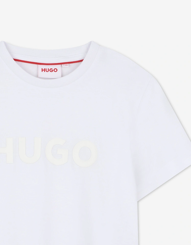 Boys Logo Print T-Shirt in White