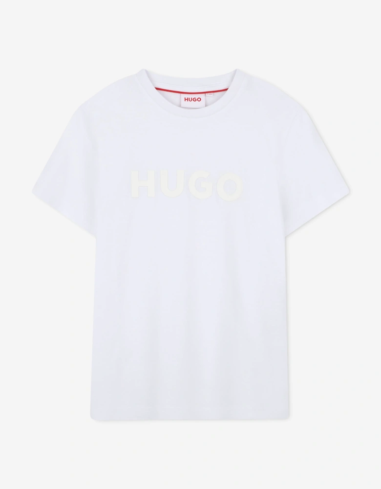 Boys Logo Print T-Shirt in White