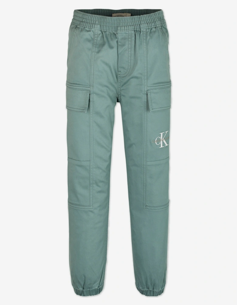 Boys Essential Woven Cargo Trousers in Green