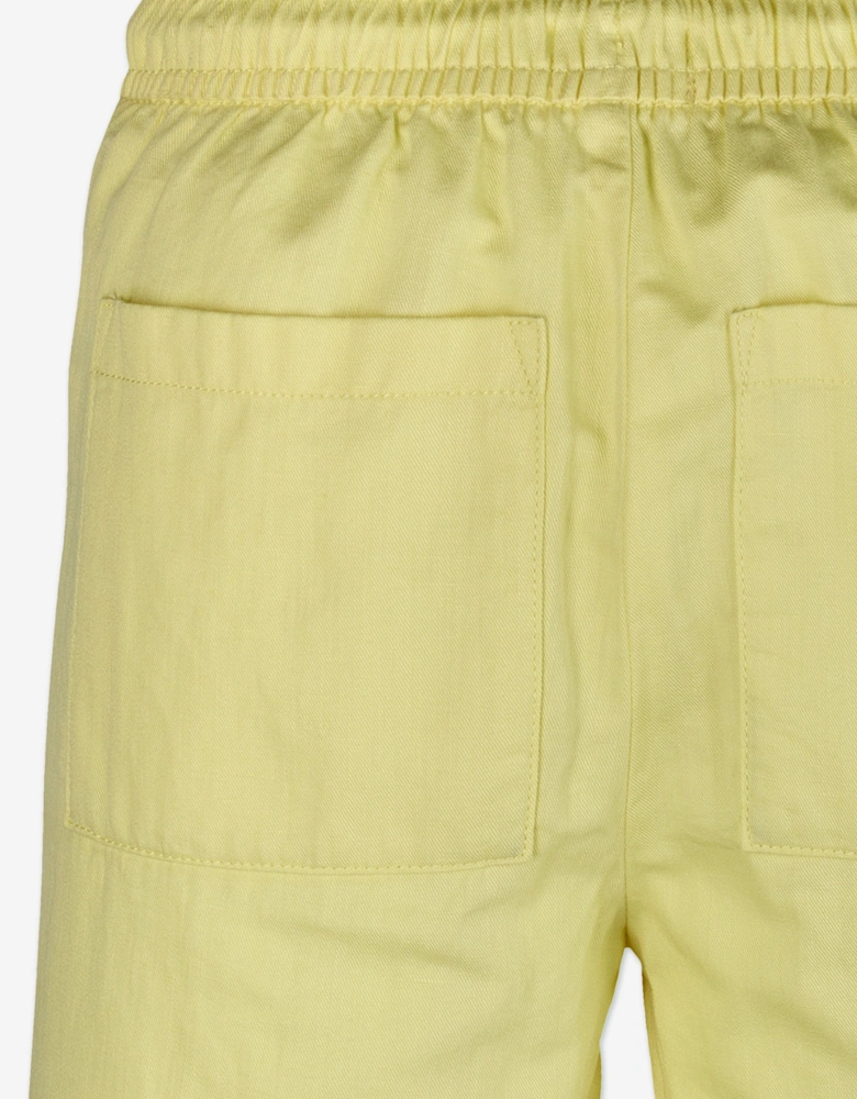 Boys Linen Relaxed Shorts in Yellow