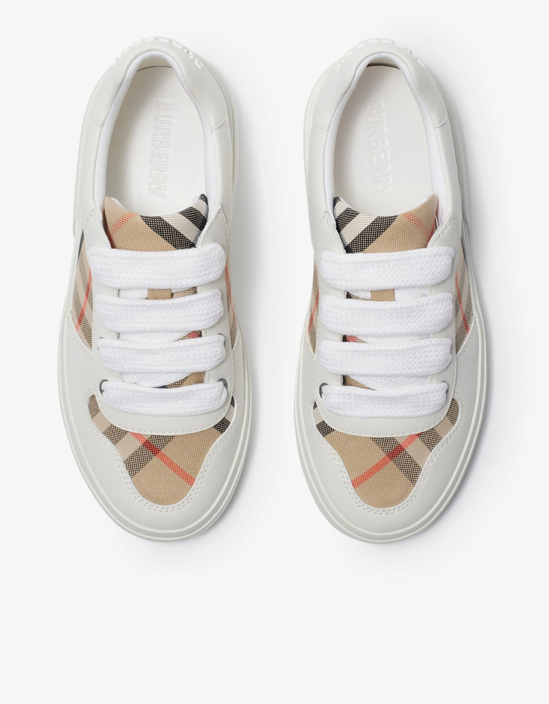 Kids Noah Check Strap Trainers in White