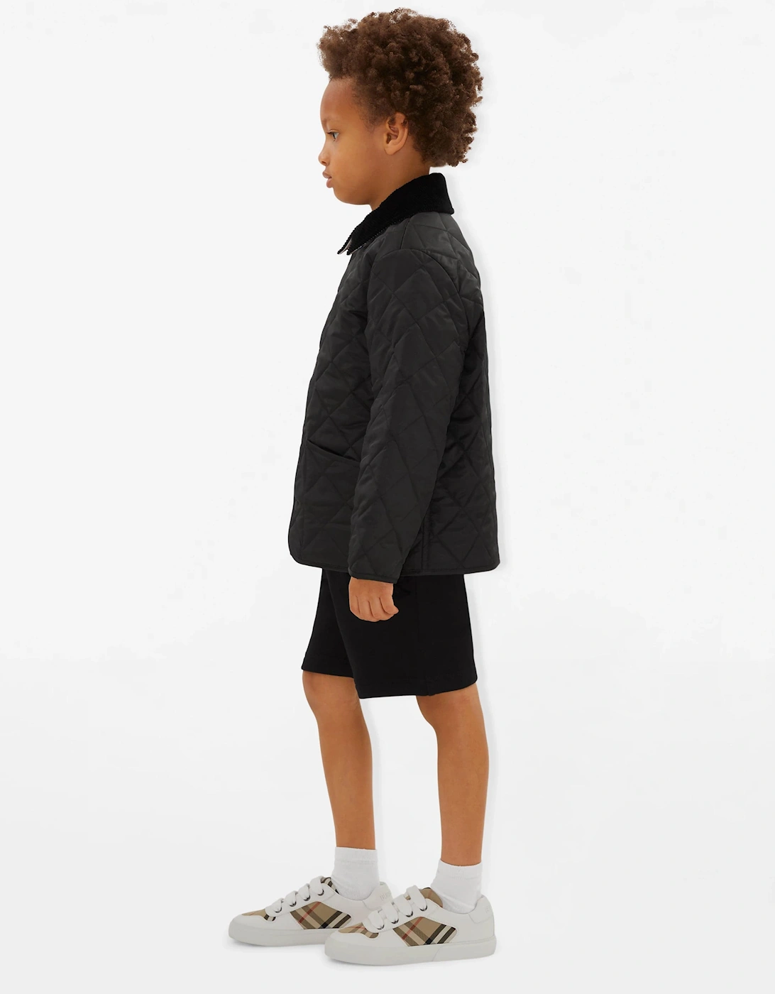 Kids Noah Check Strap Trainers in White