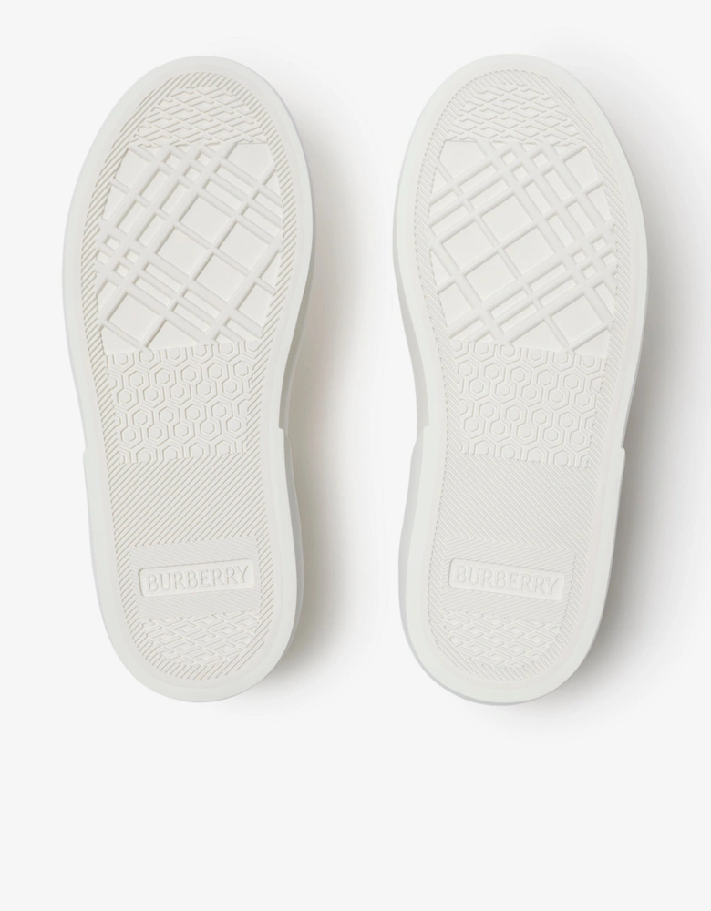 Kids Noah Check Strap Trainers in White