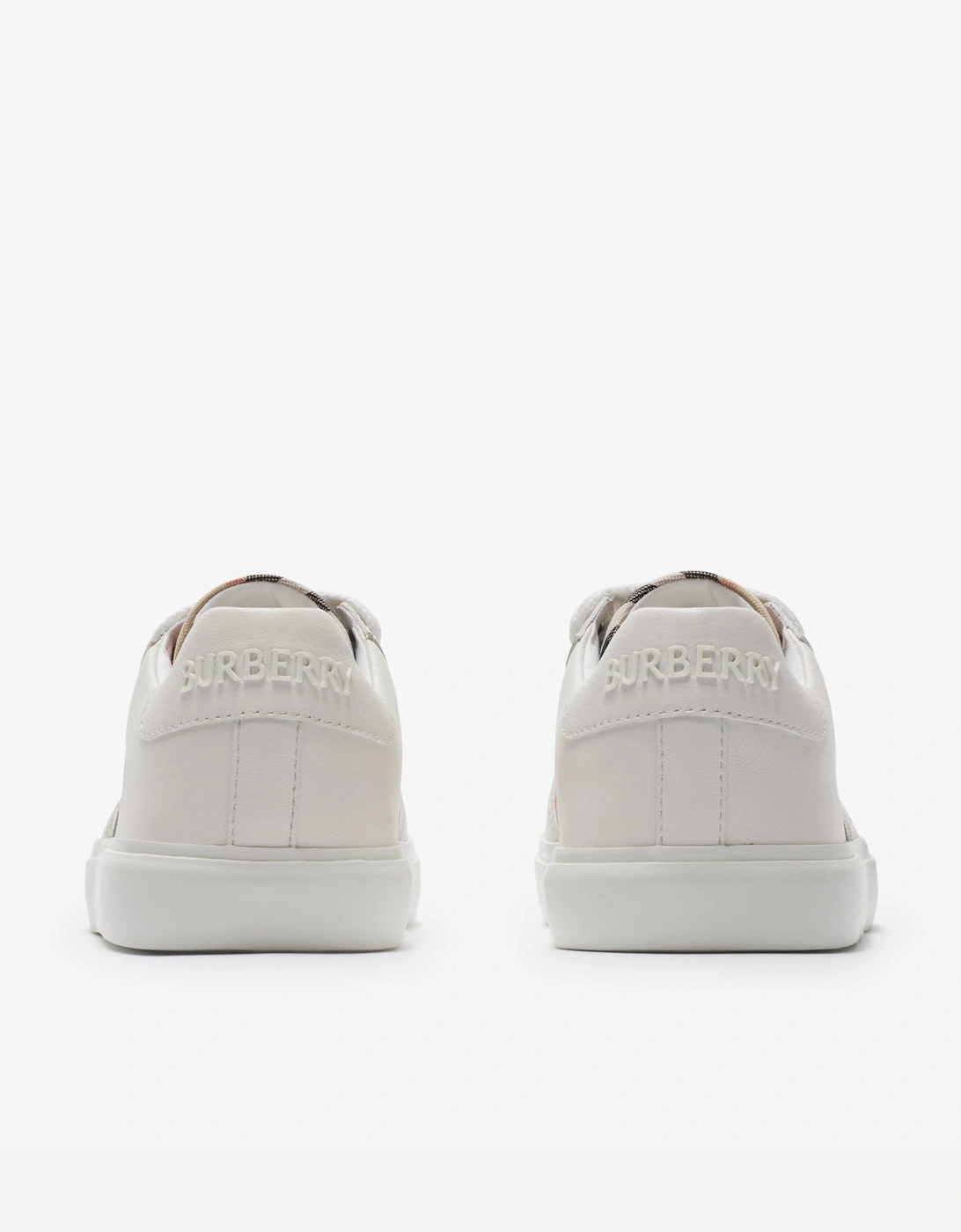 Kids Noah Check Strap Trainers in White