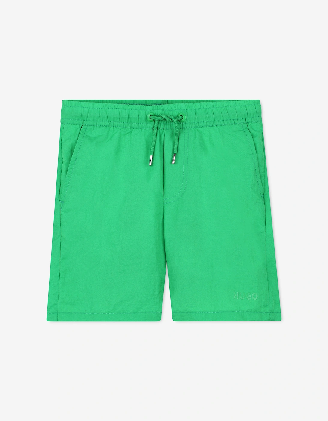Boys Logo Print Swim Shorts in Green, 5 of 4