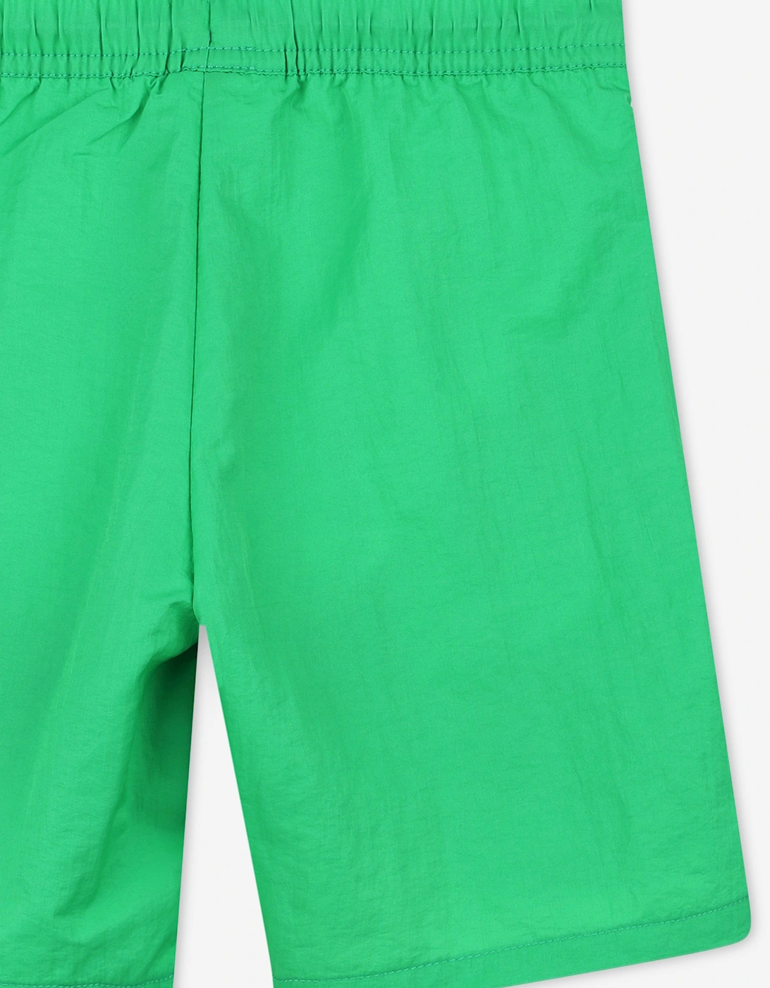 Boys Logo Print Swim Shorts in Green