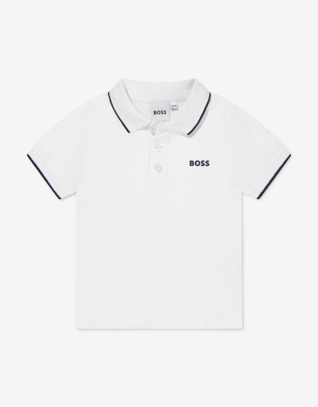 BOSS Baby Boys Logo Polo Shirt in White, 5 of 4