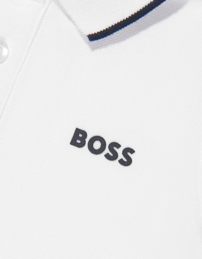 BOSS Baby Boys Logo Polo Shirt in White