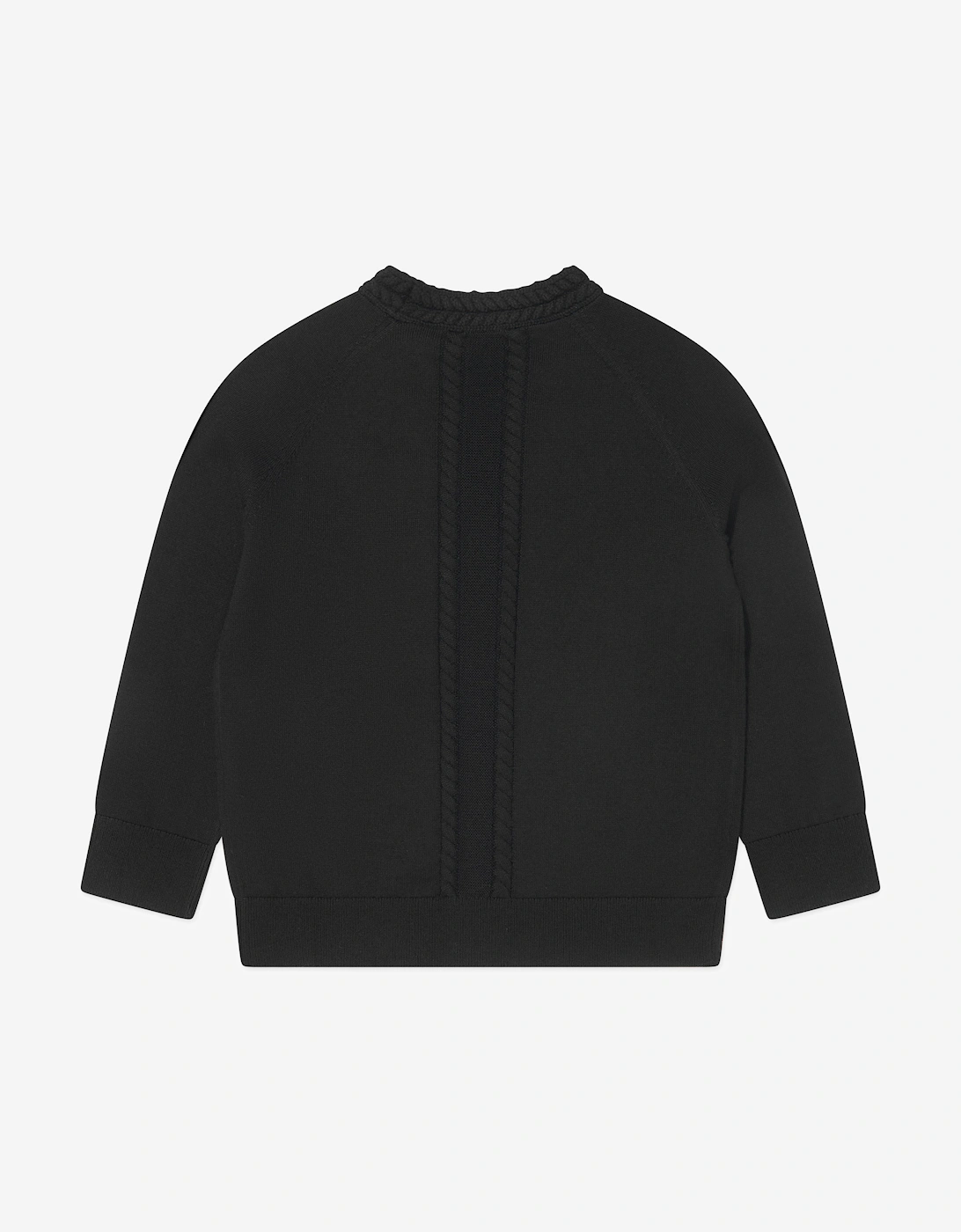 Boys Wool Knit Graham Cardigan in Black