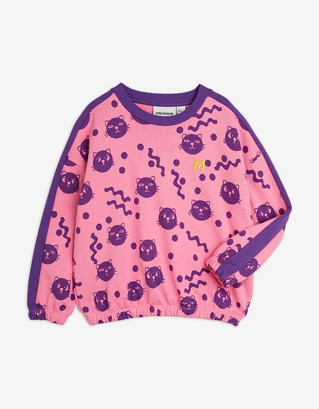 Girls Squiggly Cats AOP Sweatshirt in Pink, 5 of 4