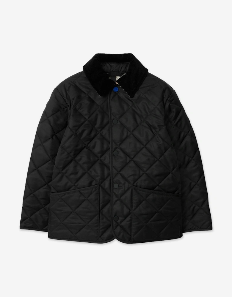 Boys Indy Quilted Jacket in Black