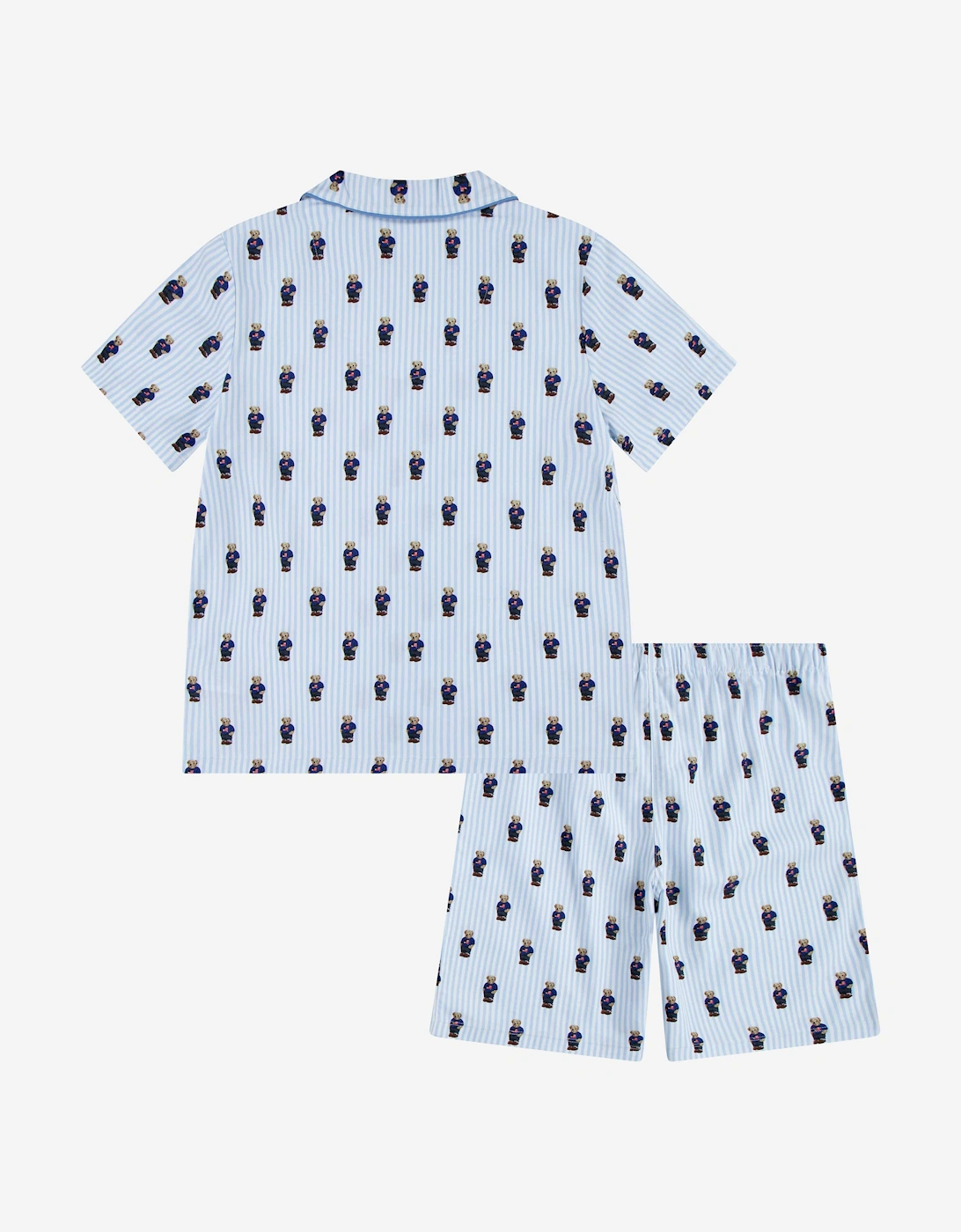 Boys Bear Short Pyjamas Set in Blue
