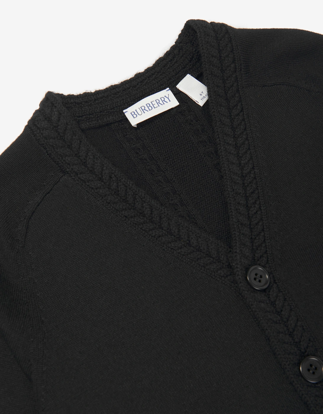 Boys Wool Knit Graham Cardigan in Black