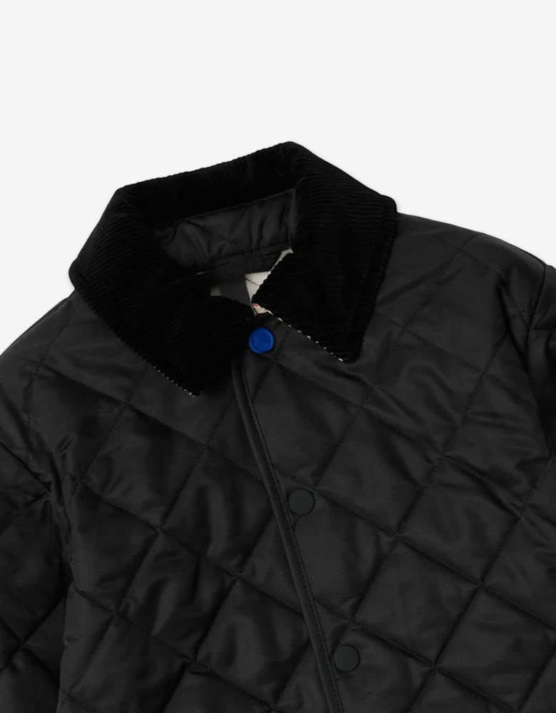Boys Indy Quilted Jacket in Black