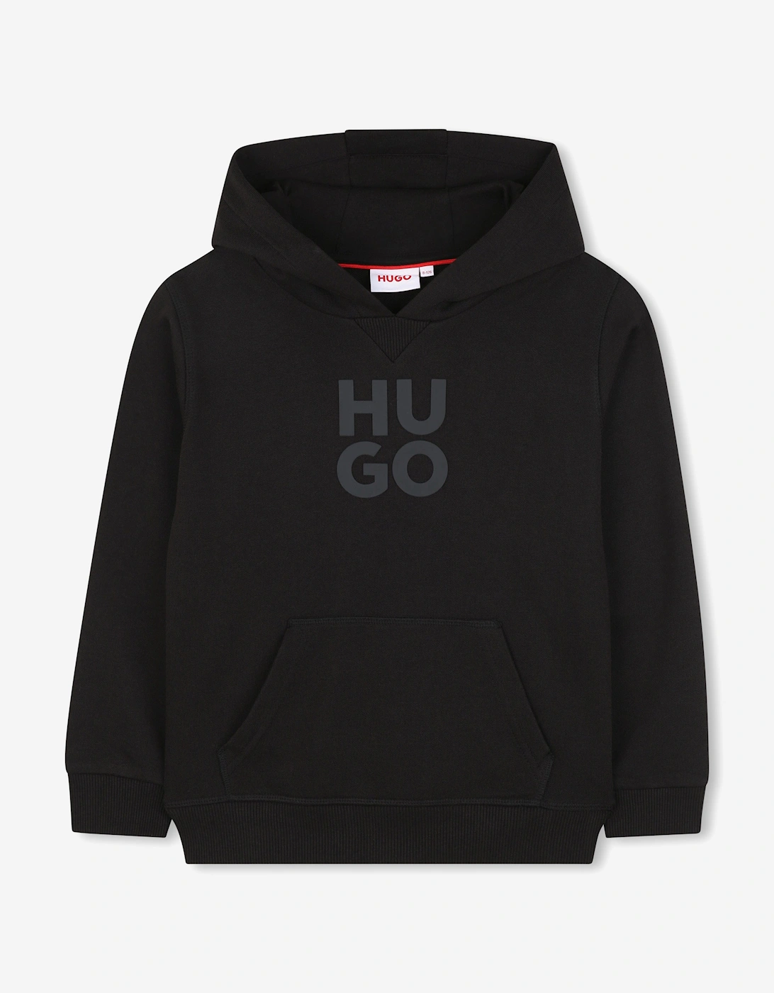 Boys Stacked Logo Hoodie in Black, 5 of 4