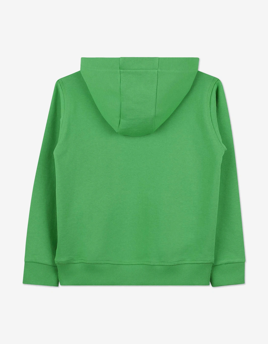 Boys Stacked Logo Print Hoodie in Green