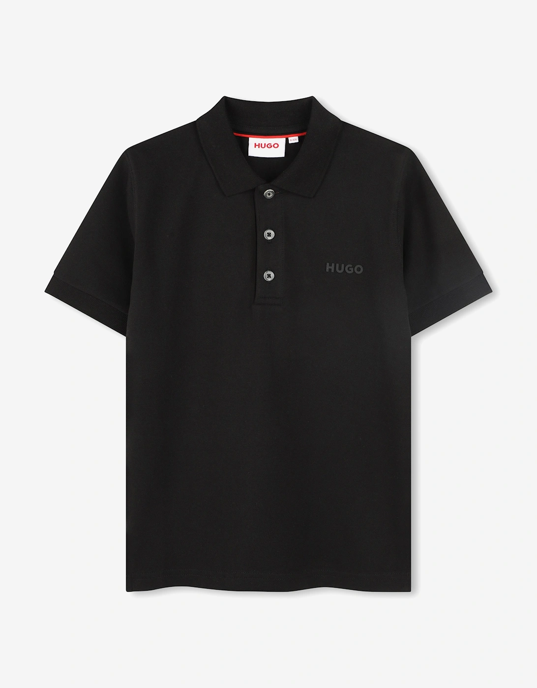 Boys Logo Print Polo Shirt in Black, 5 of 4