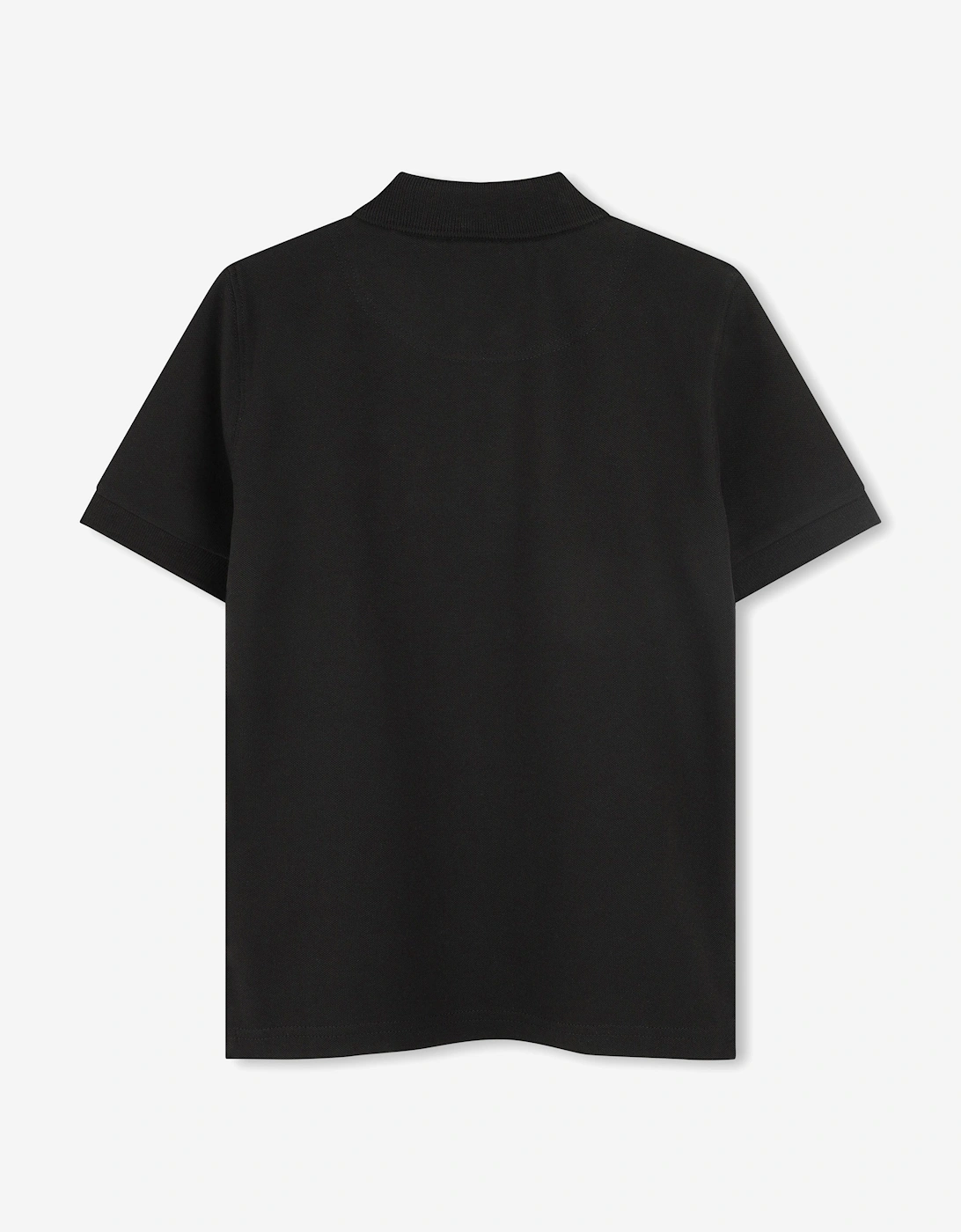 Boys Logo Print Polo Shirt in Black