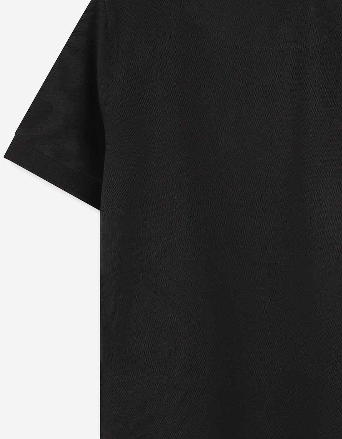 Boys Logo Print Polo Shirt in Black