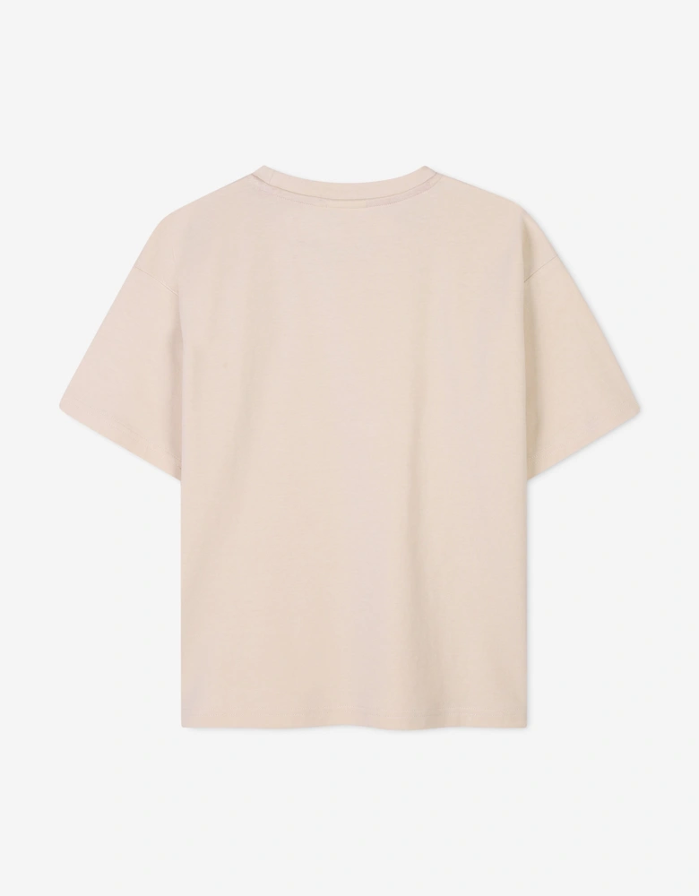 Boys Zip Pocket Logo T-Shirt in Beige