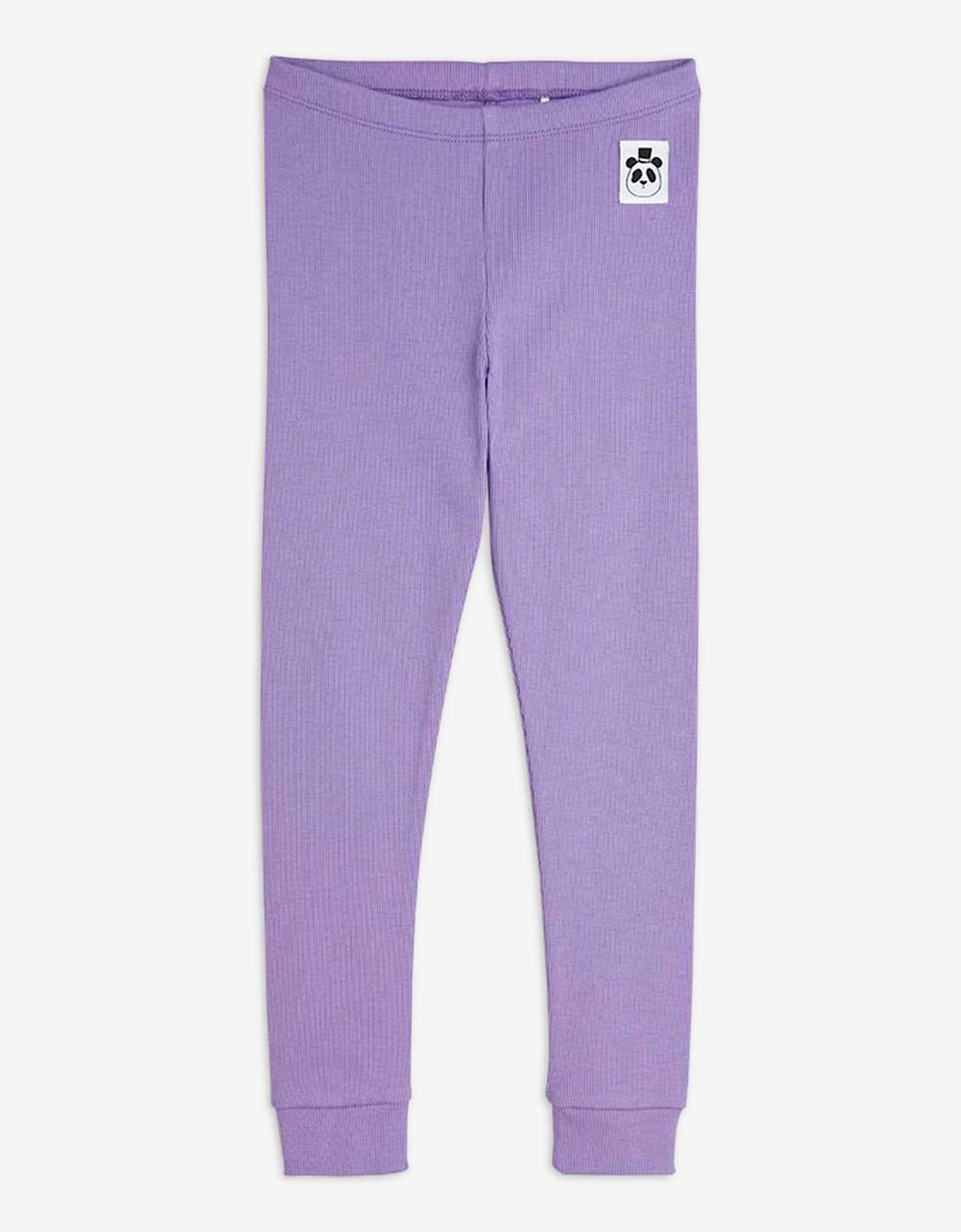 Girls Solid Rib Leggings in Purple, 5 of 4