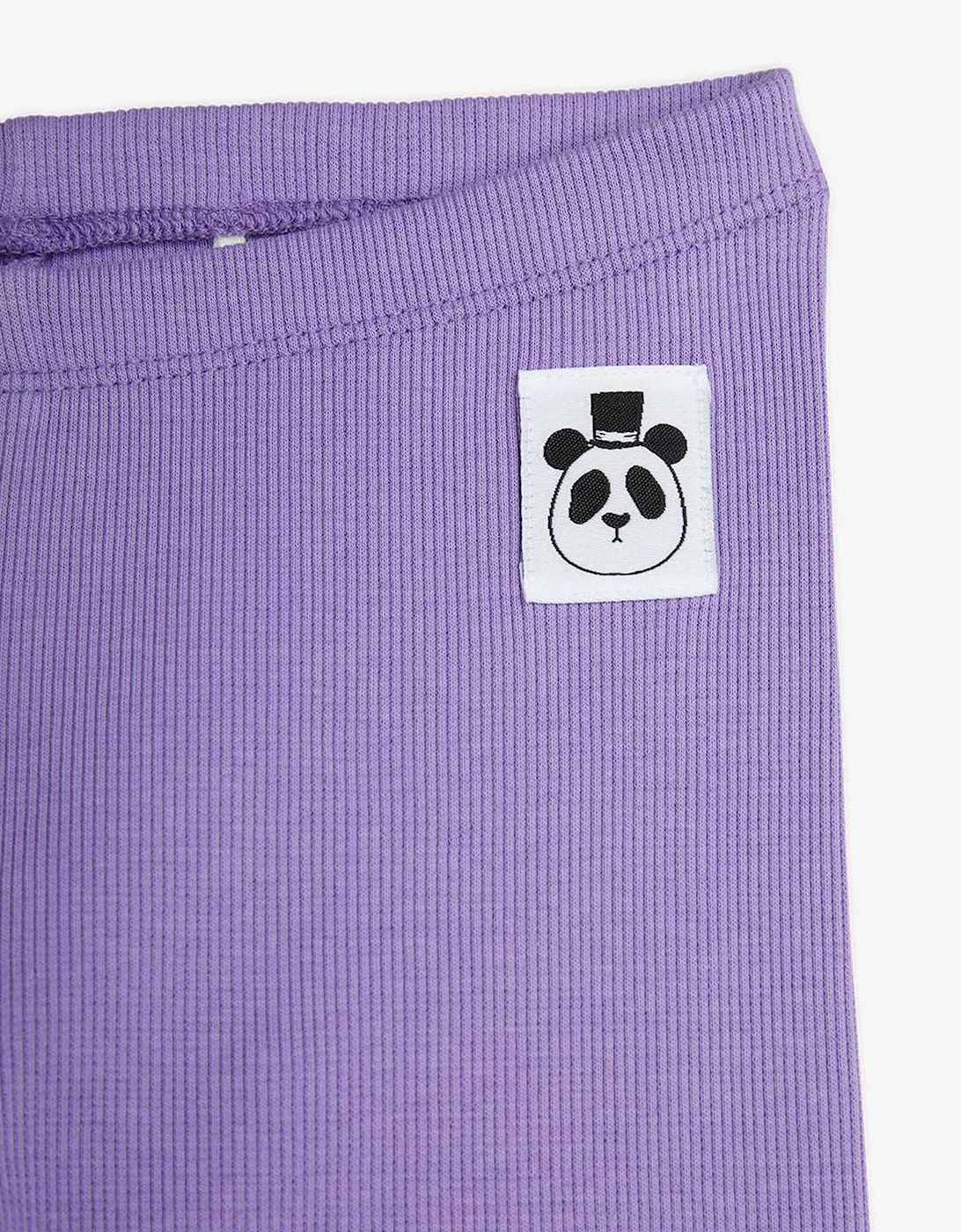 Girls Solid Rib Leggings in Purple