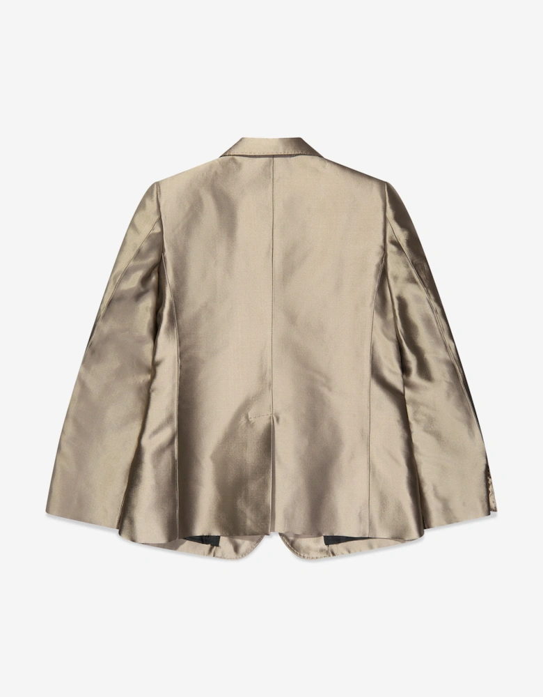 Boys Silk Blazer in Gold