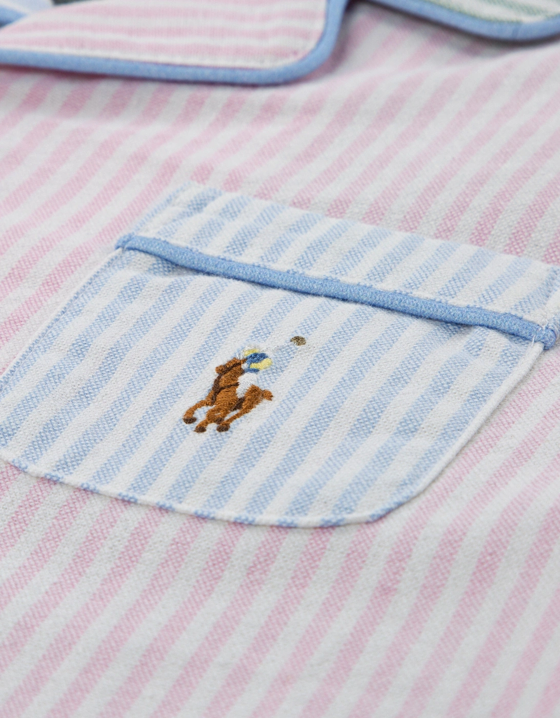 Boys Striped Oxford Short Pyjamas Set in Multicolour