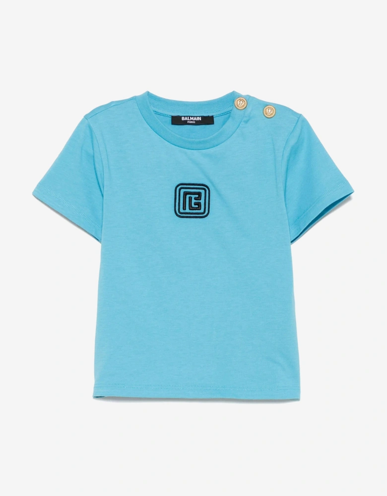 Baby Boys Monogram Logo T-Shirt in Blue