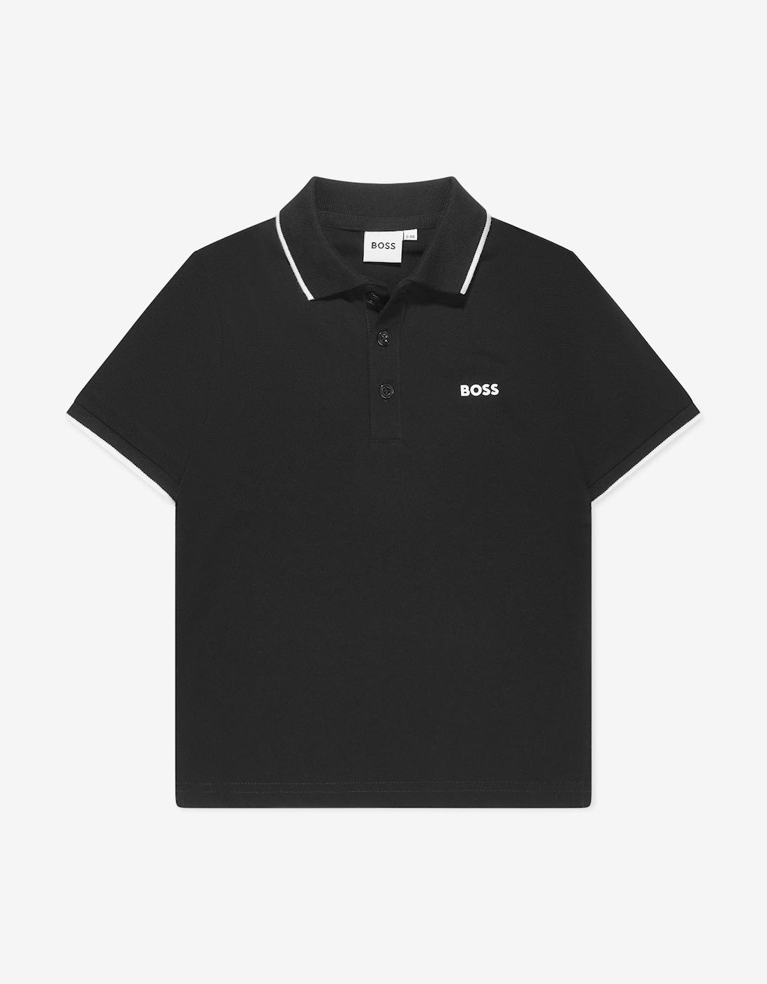 BOSS Boys Logo Polo Shirt in Black, 5 of 4