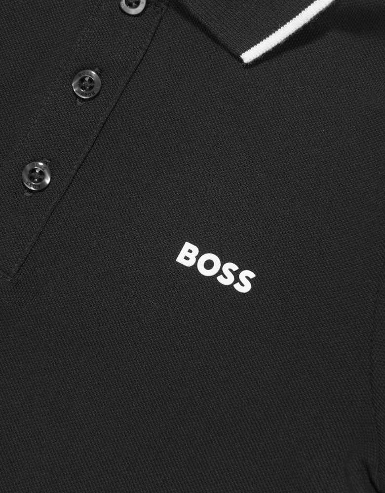 BOSS Boys Logo Polo Shirt in Black