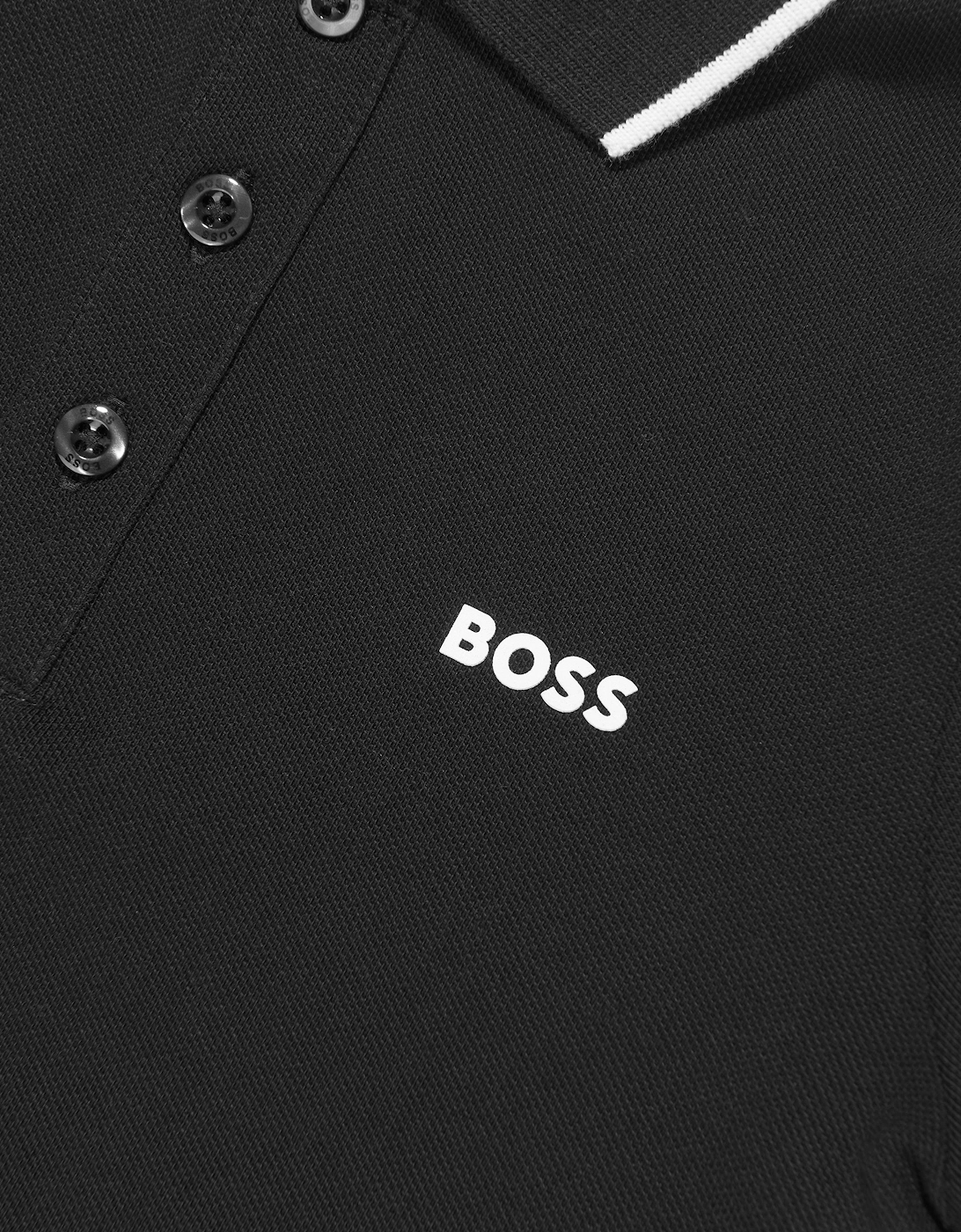 BOSS Boys Logo Polo Shirt in Black