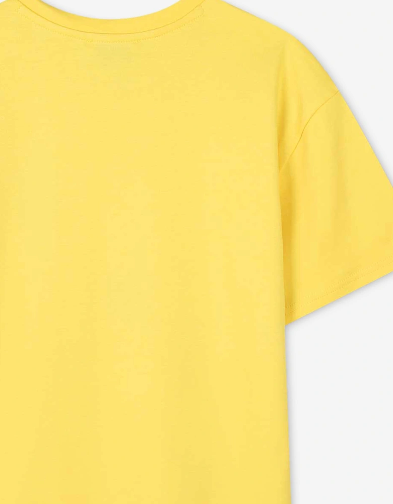 Girls Snapshot Print Dress in Yellow