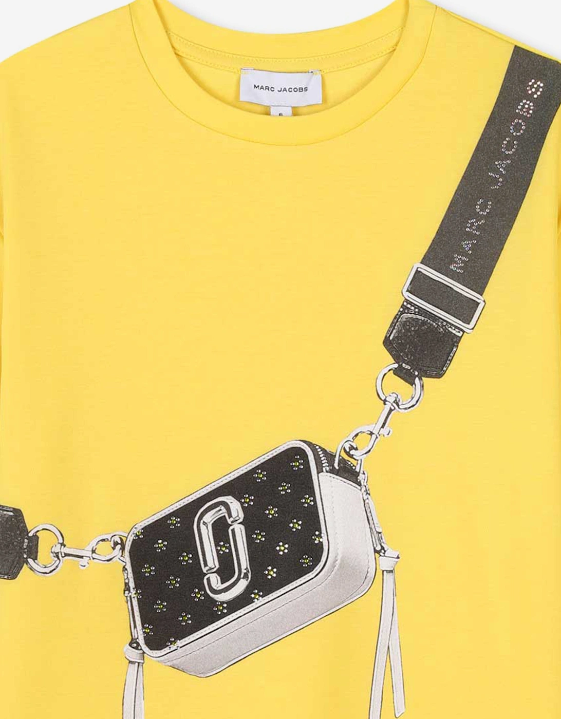 Girls Snapshot Print Dress in Yellow