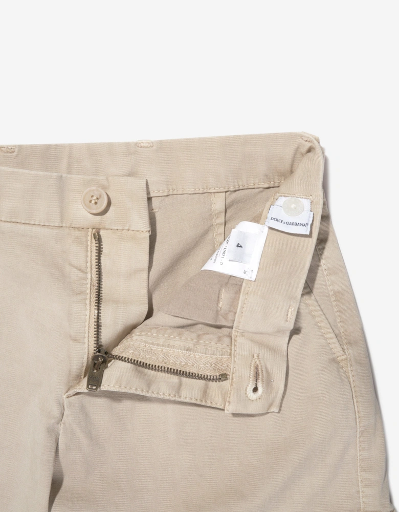 Boys Cargo Shorts in Beige
