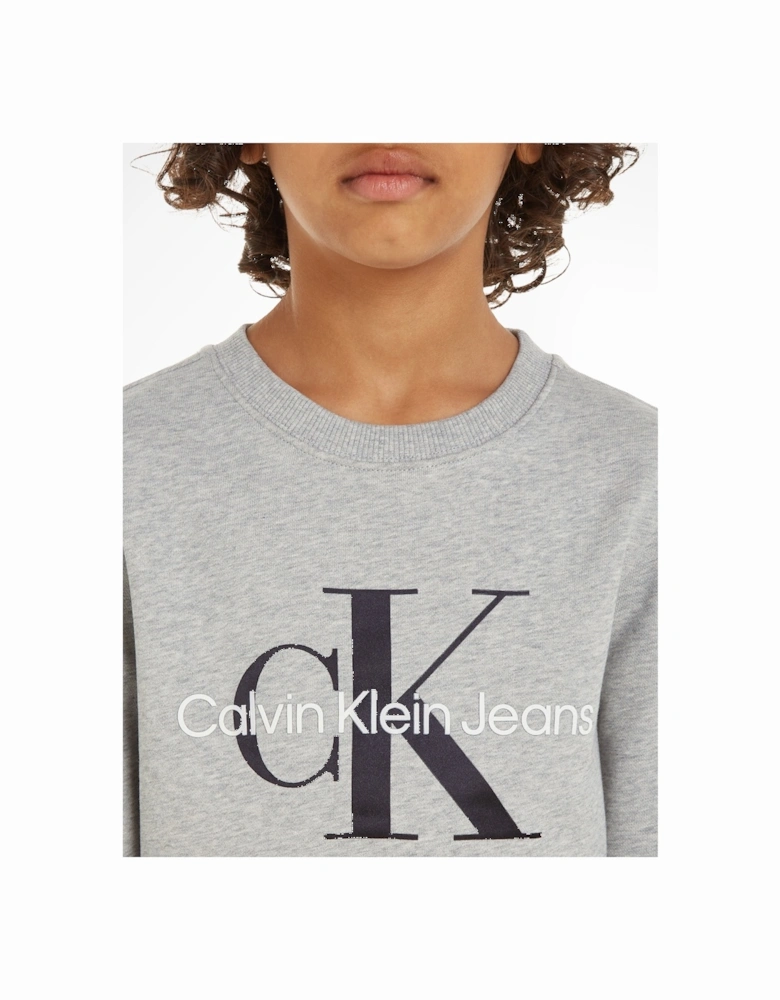 Kids Monogram Logo Sweasthirt in Grey