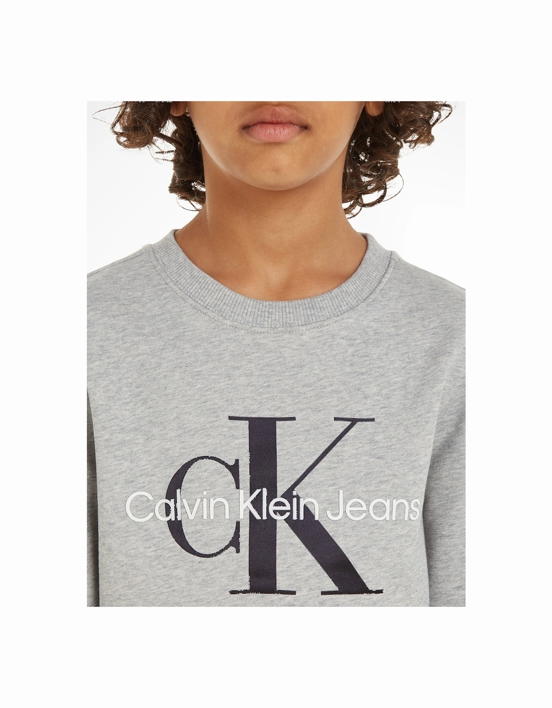Kids Monogram Logo Sweasthirt in Grey