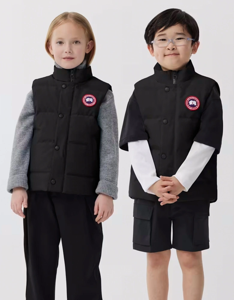 Kids Down Padded Vanier Gilet in Black