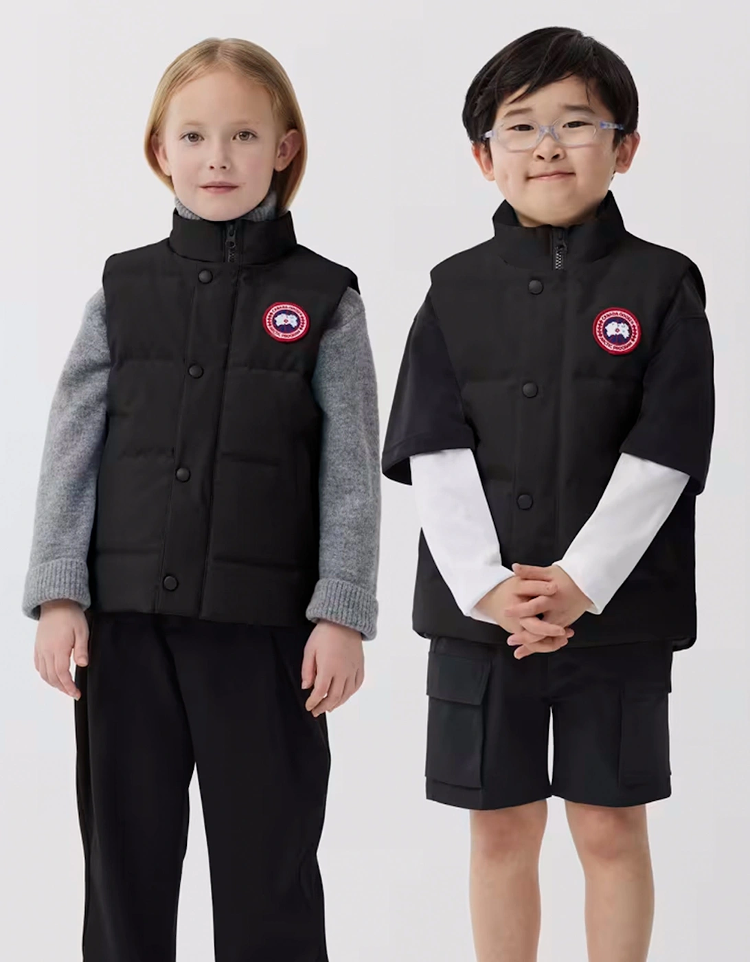 Kids Down Padded Vanier Gilet in Black