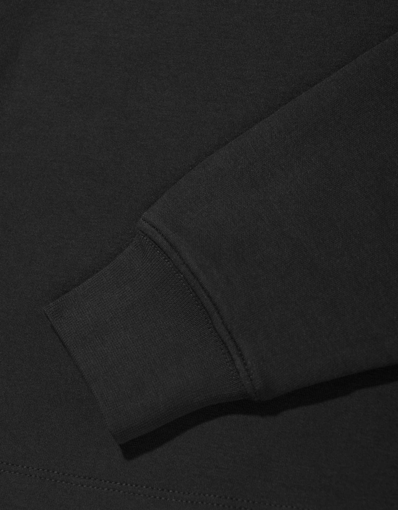 Girls Glitter Monogram Hoodie in Black