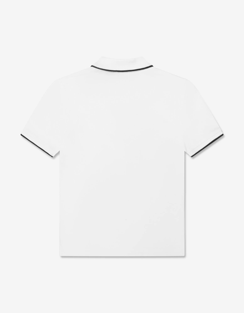 BOSS Boys Logo Polo Shirt in White