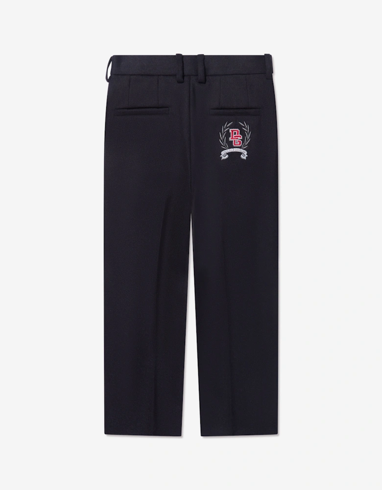 Boys Slim Fit Trousers in Navy