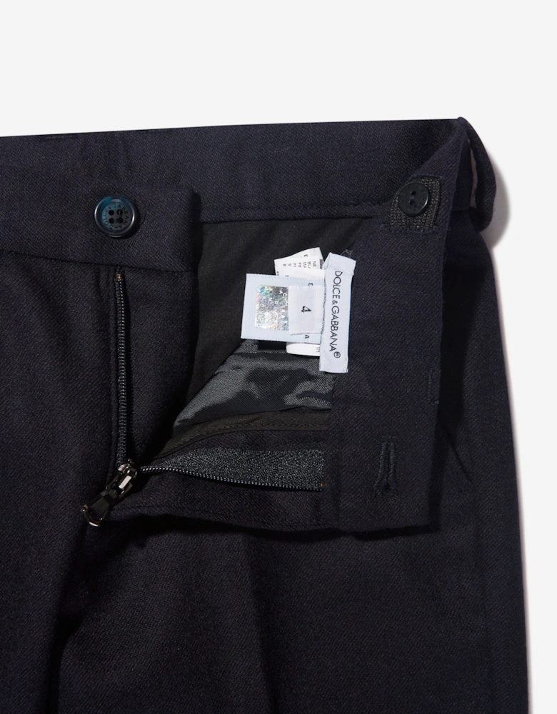 Boys Slim Fit Trousers in Navy