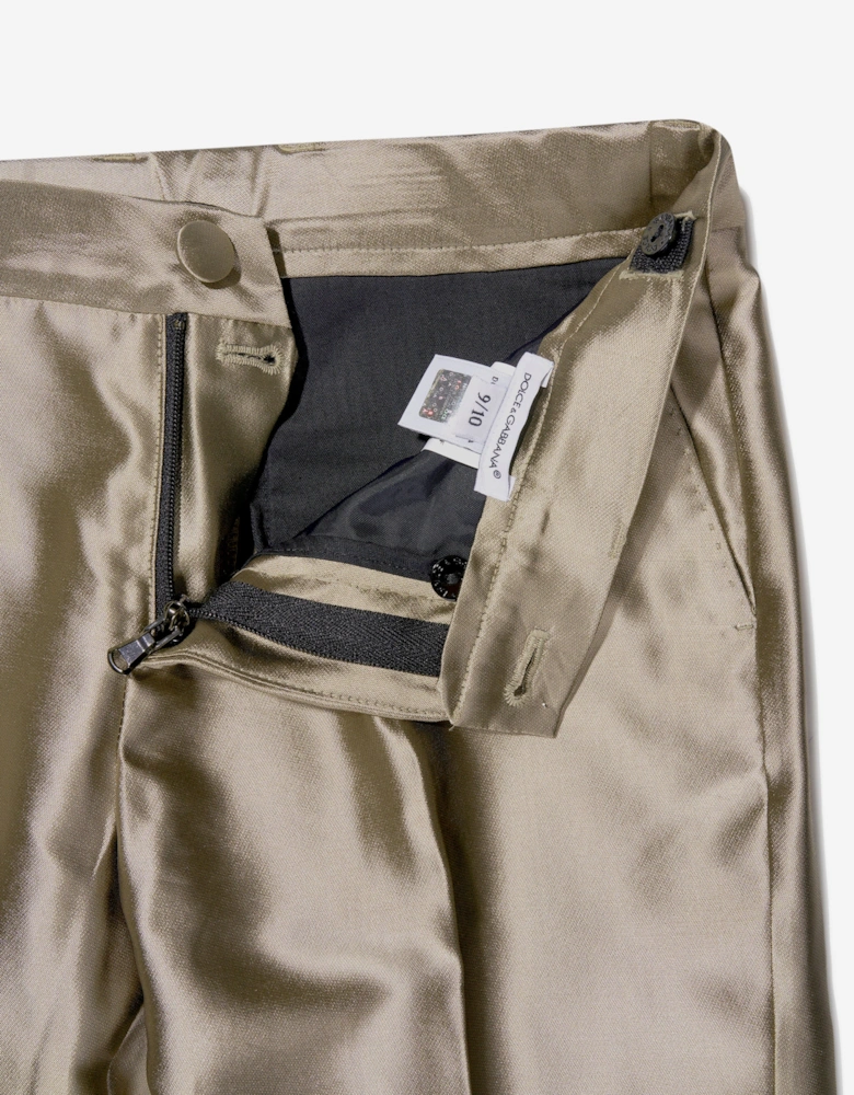 Boys Silk Suit Trousers in Gold