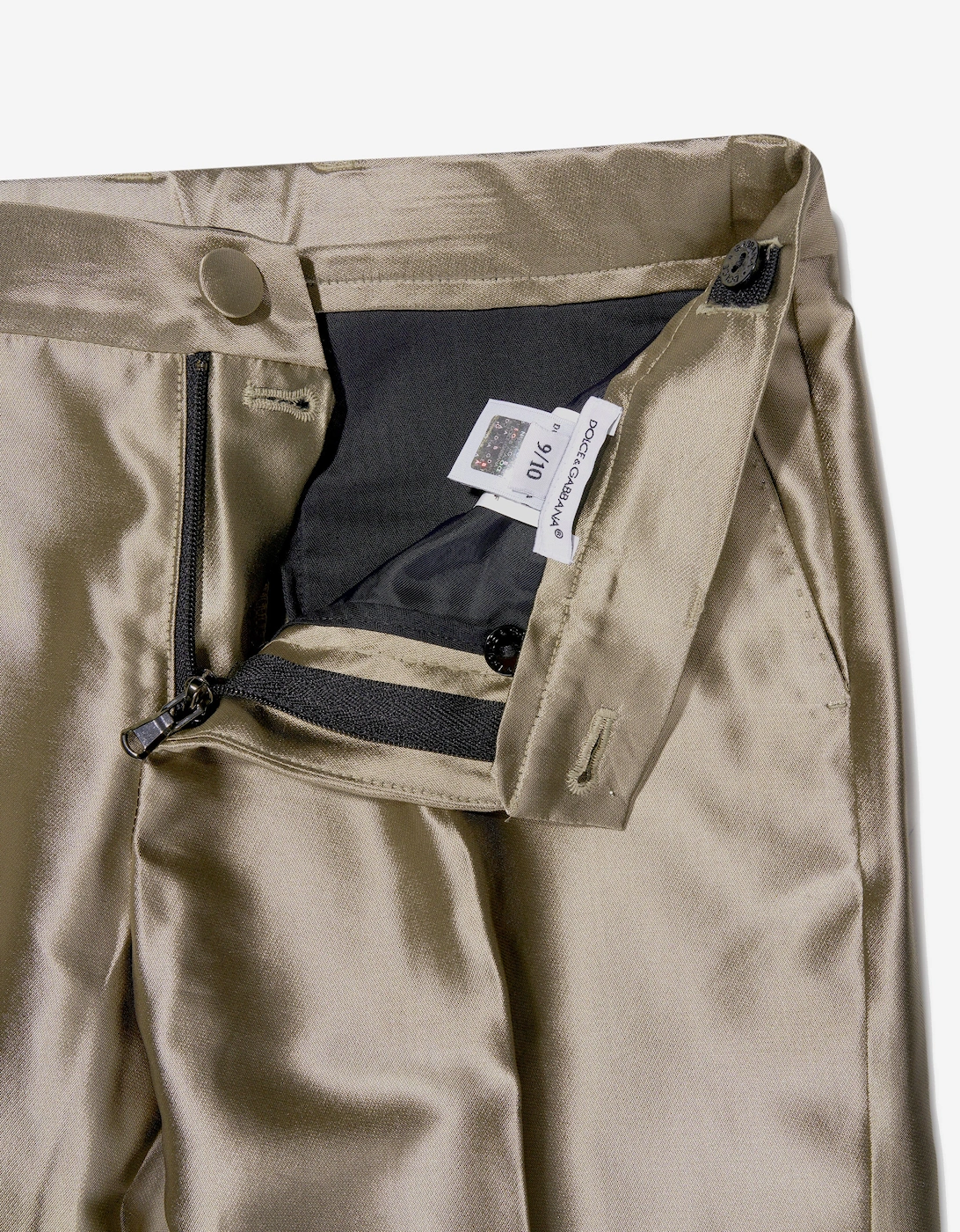 Boys Silk Suit Trousers in Gold