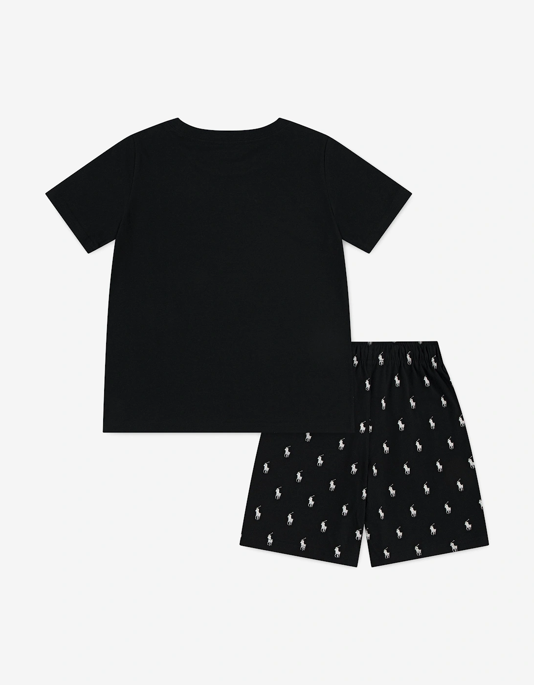 Boys Cotton Jersey Short Pyjamas Set in Black